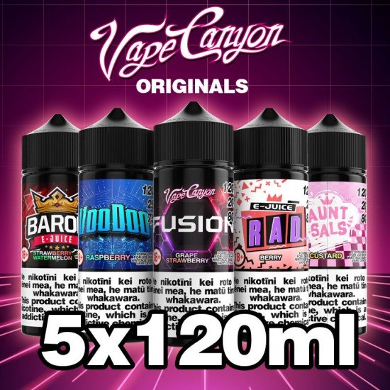 5 x 120ml Vape Canyon Originals Combo